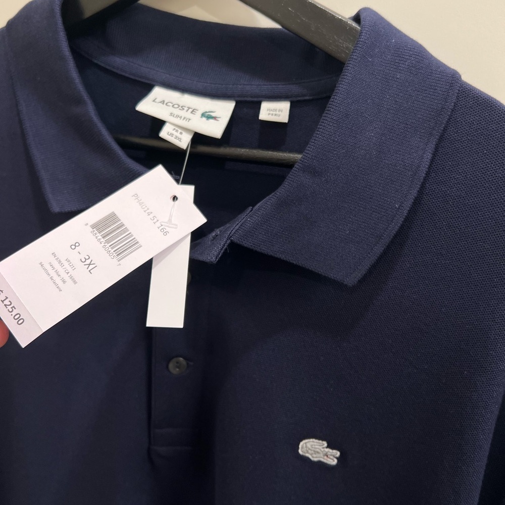 Men's Lacoste Stretched Fit Pima Cotton Polo SIZE XXXL